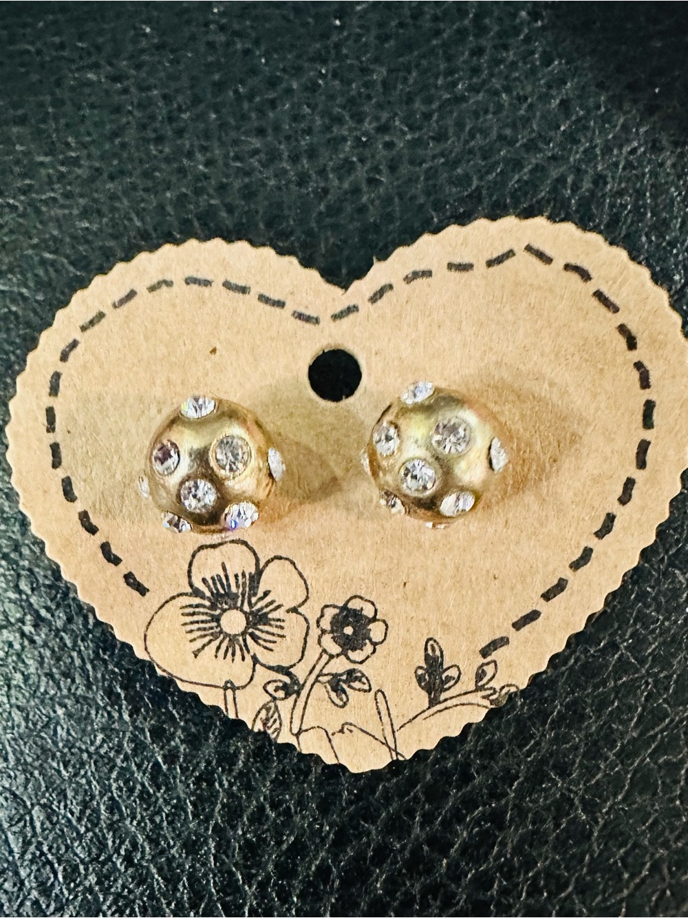 2 pair -Gold-Tone and Silver tone . Crystal Stud Earrings - Classic Sparkle